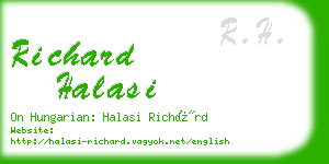 richard halasi business card